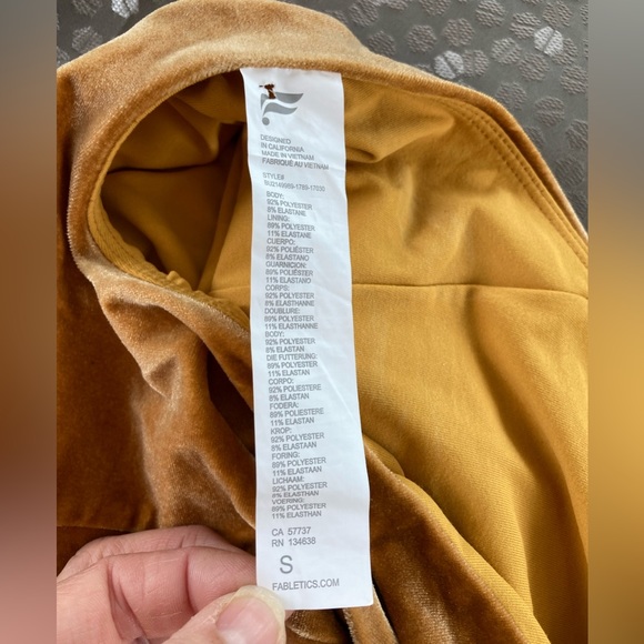 Fabletics gold plushy bodysuit size S - Picture 2 of 5